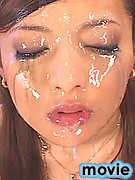 Bukkake spermania girl covered in semen