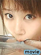 Drinking up all of the bukkake fluids